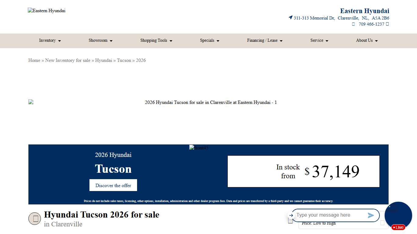 2026 Hyundai Tucson for sale in Clarenville Eastern Hyundai