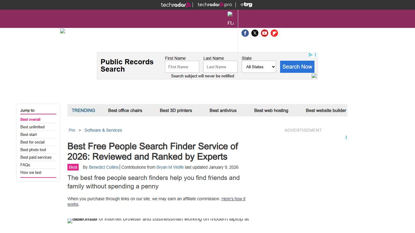 Best free people search finder service of 2026: reviewed and ranked by experts TechRadar
