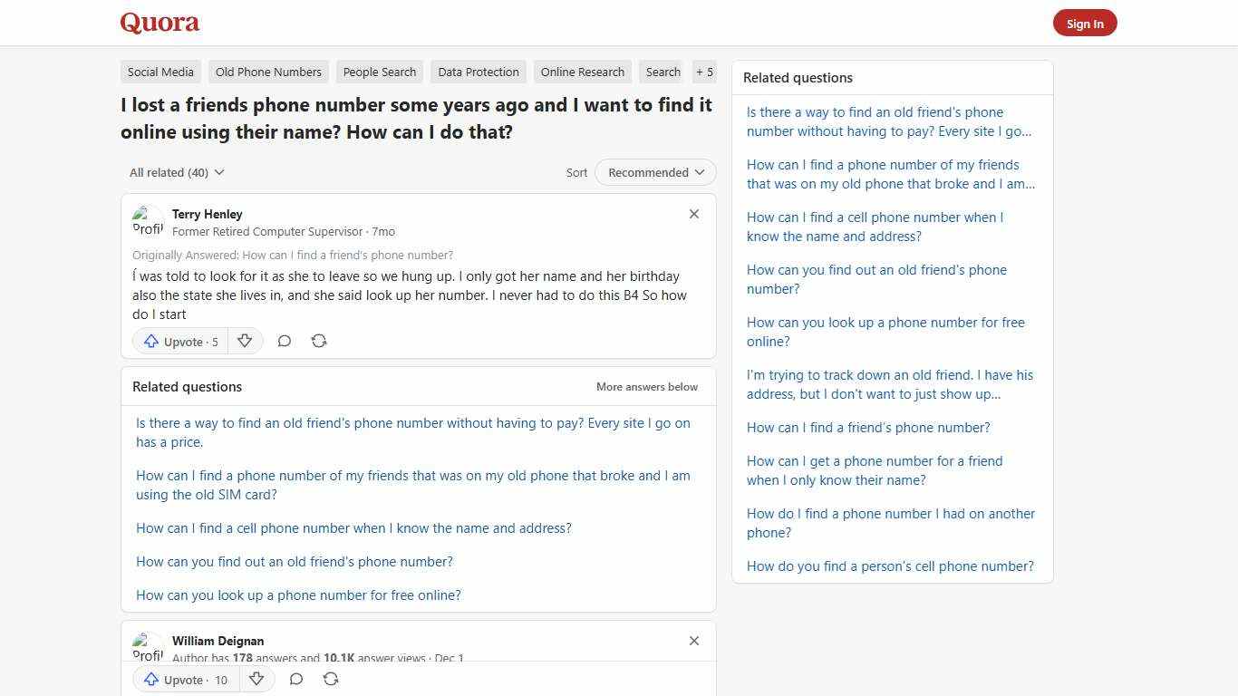 I lost a friends phone number some years ago and I want to find it online using their name? How can I do that? - Quora